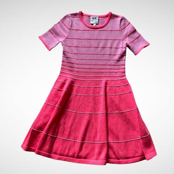 Milly Minis Striped Knit A-Line Sweater Dress Kids Sz 12 - Picture 2 of 10
